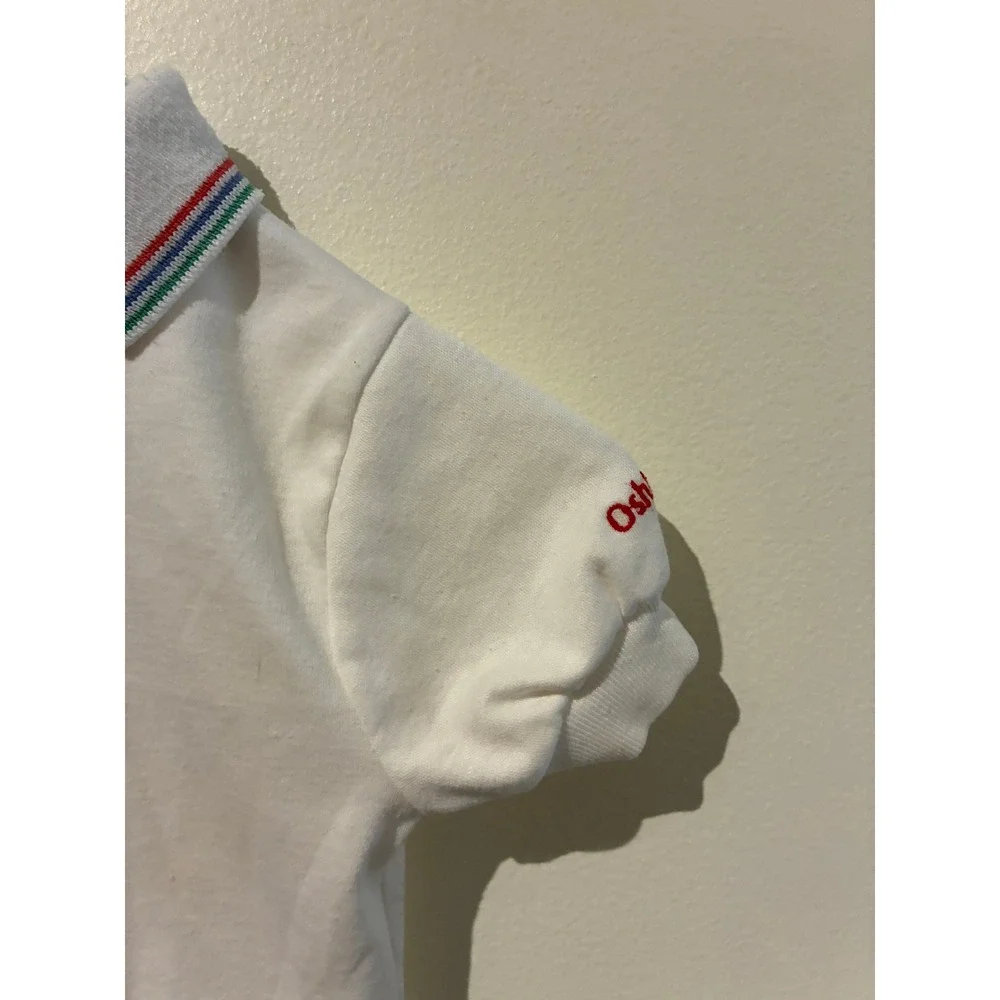 Vintage OshKosh B'Gosh Kids White Polo Shirt Striped Collar 3T